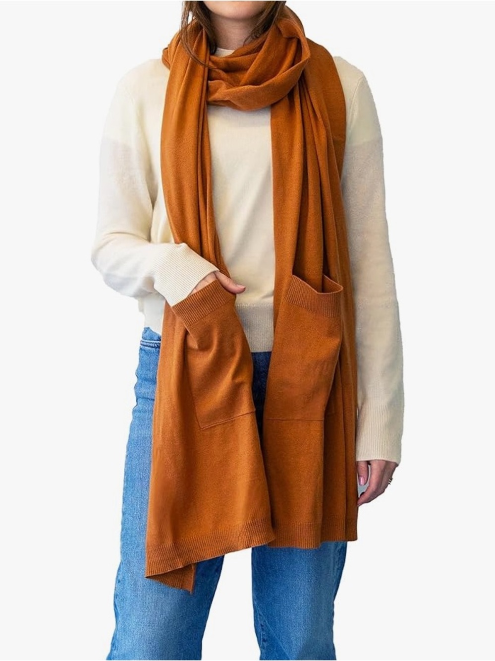 NAADAM NWOT Cotton Cashmere Pocket Scarf Wrap